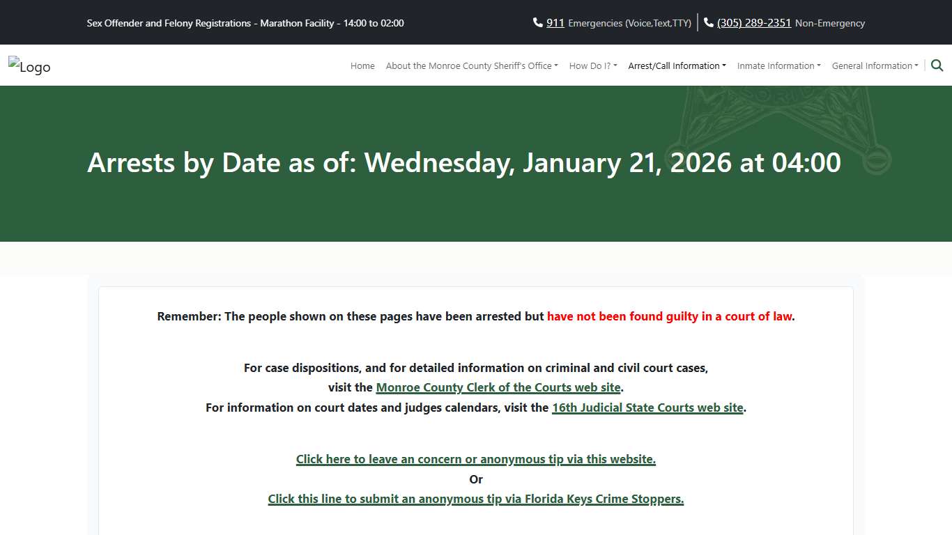 M.C.S.O - Current Arrests